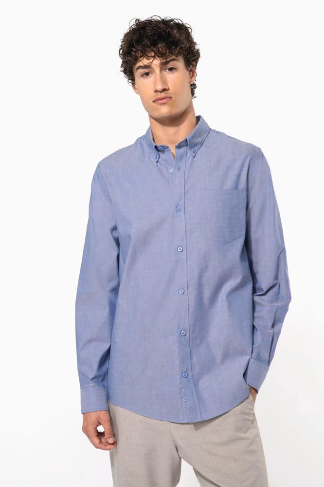 K533C - Heren Oxford overhemd lange mouwen