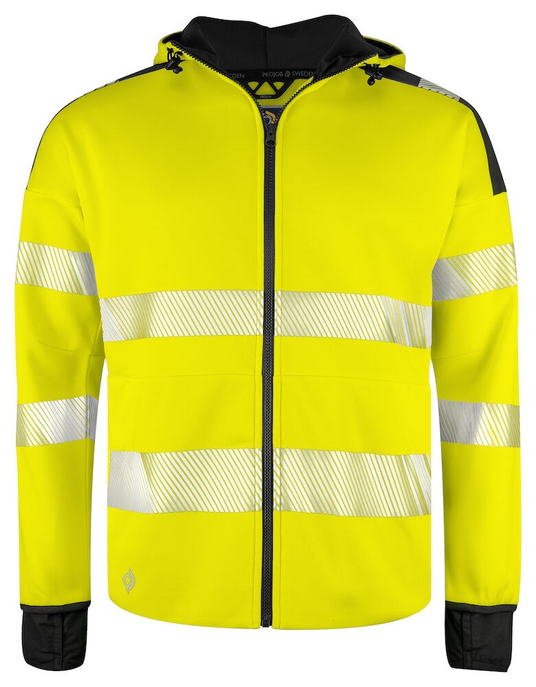 6110 SIGNALISATIEHOODIE EN ISO 20471 KLASSE 3 Geel/Zwart XXXL