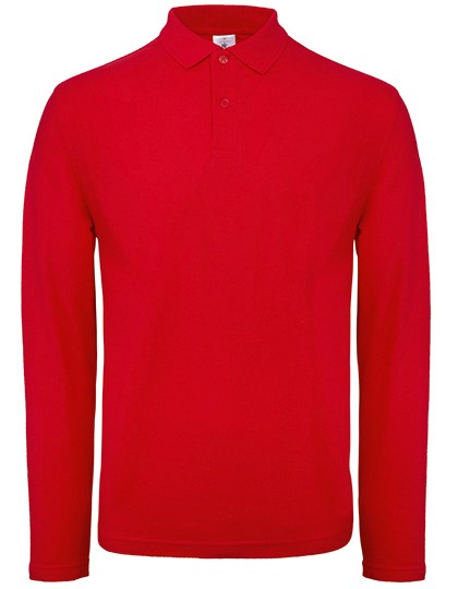 B&C BE INSPIRED - Men´s Long Sleeve Polo ID.001 - Red