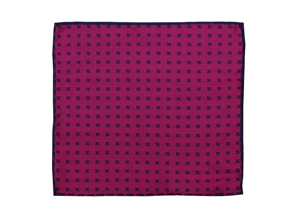 Pochet van 100% zijde voor heren - Elegant zakdoekje voor pak of colbert - Pochetten - 25 x 25 cm - blauw robijn