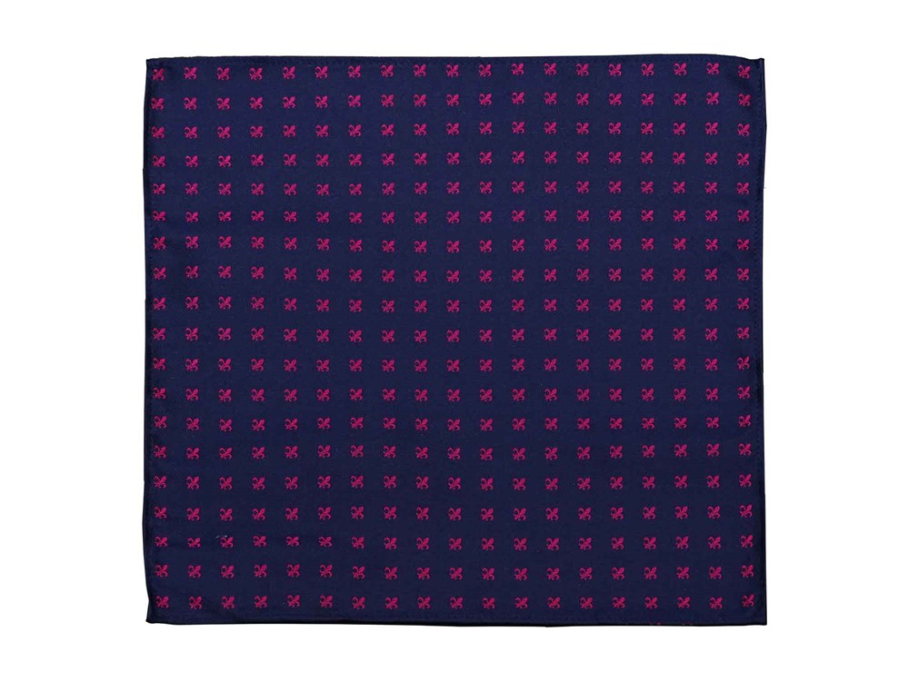 Pochet van 100% zijde voor heren - Elegant zakdoekje voor pak of colbert - Pochetten - 25 x 25 cm - blauw robijn